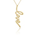 simple diamond LOVE letter heart copper pendant necklacepicture13