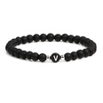 fashion black frosted stone English letters heart bracelet setpicture77