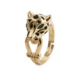 simple copper zircon panther head opening adjustable ringpicture18