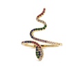 Fashion color inlaid zircon snake opening adjustable ringpicture22