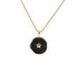Retro copper dripping oil star and moon pendant necklacepicture21