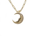 Retro zircon moon eye stereo hollow pendant necklacepicture12