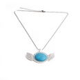simple diamondstudded turquoise pendant necklacepicture23