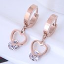 fashion titanium steel peach heart zircon earringspicture5