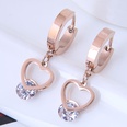 fashion titanium steel peach heart zircon earringspicture6