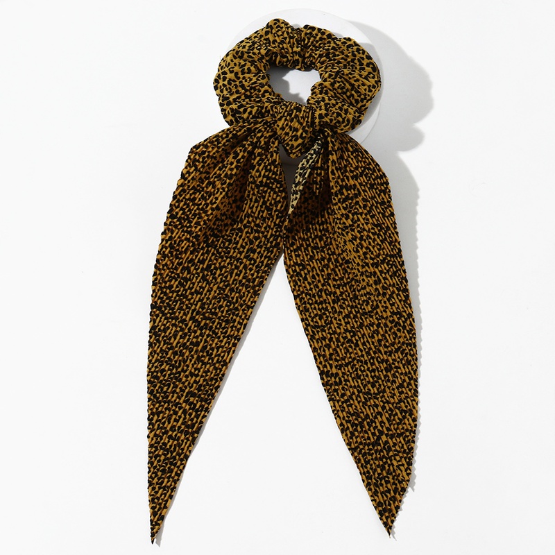 Leopard print folds big streamer hair scrunchies