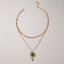 fashion disc tassel coconut tree pendant multilayer necklacepicture10