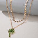 fashion disc tassel coconut tree pendant multilayer necklacepicture11