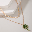 fashion disc tassel coconut tree pendant multilayer necklacepicture12