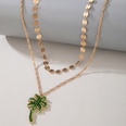 fashion disc tassel coconut tree pendant multilayer necklacepicture14
