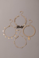 fashion leaves stars round beads letters fourpiece braceletpicture5