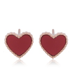 Korean Fashion Titanium Steel Heart-shaped Stud Earrings