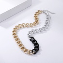 Hiphop exaggerated thick ring buckle matte gold necklacepicture15