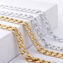 Hiphop exaggerated thick ring buckle matte gold necklacepicture19