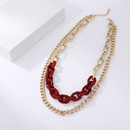 Exaggerated Matte Gold Retro Punk Doublelayer Necklacepicture9