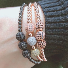 Fashion micro-inlaid zircon woven bracelet
