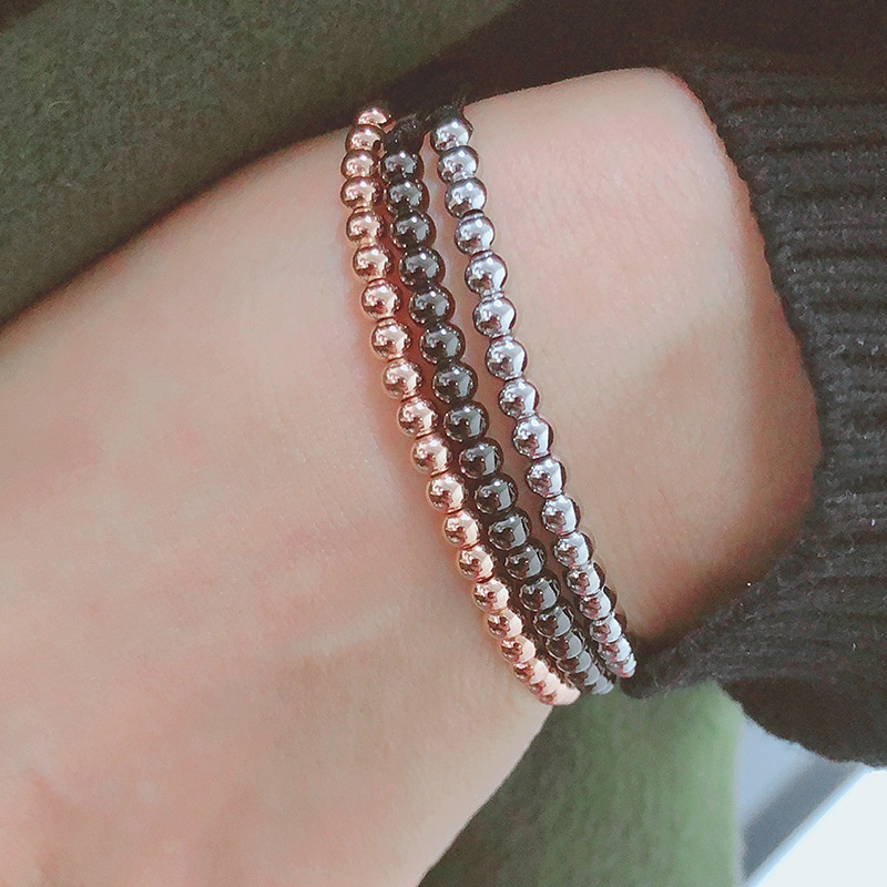 Simple copper bead braided bracelet