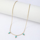 simple water drop beanie turquoise stainless steel necklacepicture8