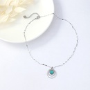 hiphop retro ethnic turquoise stainless steel necklacepicture7