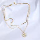 simple golden shell flower pendant multilayered necklacepicture7