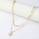 simple golden shell flower pendant multilayered necklacepicture8