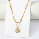 simple golden shell flower pendant multilayered necklacepicture9