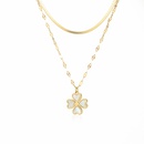 simple golden shell flower pendant multilayered necklacepicture10