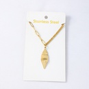 fashion leaf pendant stainless steel necklacepicture10