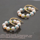 Simple Freshwater Baroque Pearl Rainbow Rice Beads Stainless Steel Earringspicture11