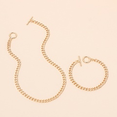 hip-hop stacking trendy metal chain necklace set