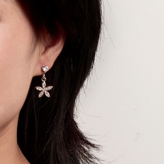 Korean style golden flower earrings