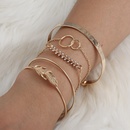 fashion leaf pattern round geometric wide bracelet 5pieces setpicture12