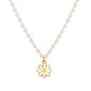 simple white daisy pearl chain necklace wholesalepicture11