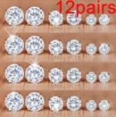 simple 12 pairs of zircon earrings setpicture8