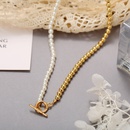 Simple Fashion OT Clasp Pearl Metal Splicing  Necklacepicture10