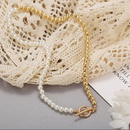 Simple Fashion OT Clasp Pearl Metal Splicing  Necklacepicture11