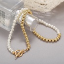 Simple Fashion OT Clasp Pearl Metal Splicing  Necklacepicture12