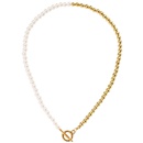 Simple Fashion OT Clasp Pearl Metal Splicing  Necklacepicture13