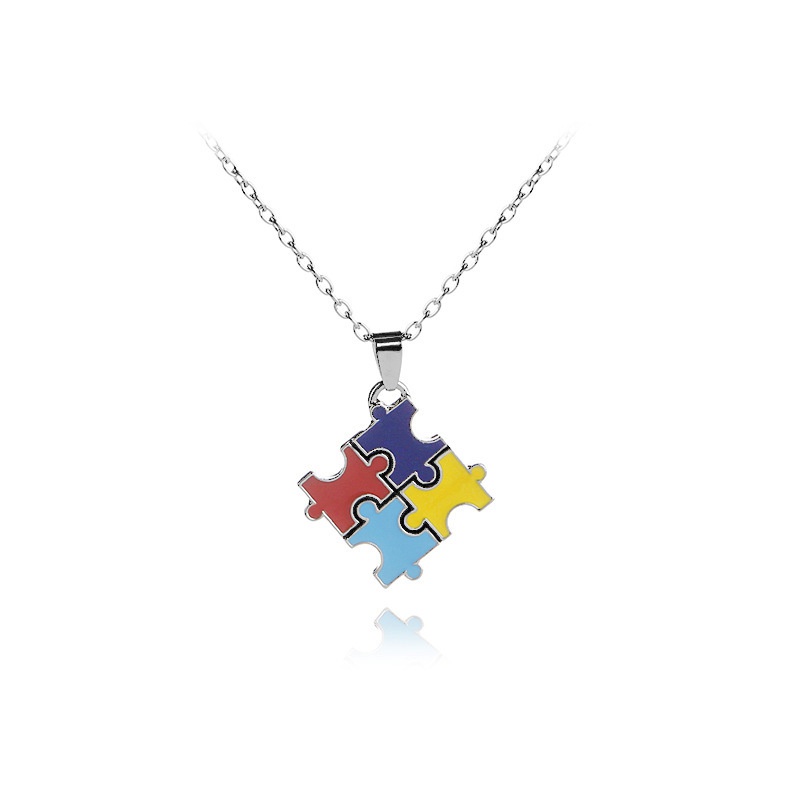fashion puzzle geometric clavicle chain necklace