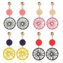 fashion geometric hollow wooden dream catcher earringspicture7