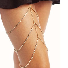 creative multi-layer claw chain sexy rhinestone thigh chain