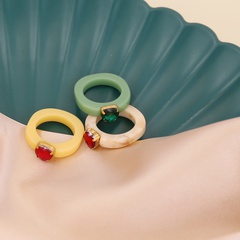 fashion candy color acrylic diamond ring wholesale