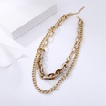 Exaggerated Matte Gold Retro Punk Doublelayer Necklacepicture13