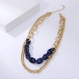 Exaggerated Matte Gold Retro Punk Doublelayer Necklacepicture14