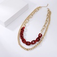 Exaggerated Matte Gold Retro Punk Doublelayer Necklacepicture15