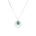 hiphop retro ethnic turquoise stainless steel necklacepicture11