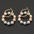 Simple Freshwater Baroque Pearl Rainbow Rice Beads Stainless Steel Earringspicture13