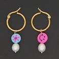 fashion rainbow smiley face pearl stainless steel big earringspicture38