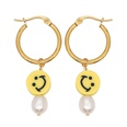 fashion rainbow smiley face pearl stainless steel big earringspicture42