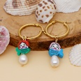 fashion rainbow smiley face pearl stainless steel big earringspicture43